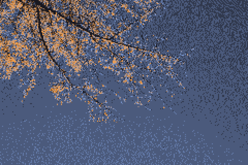 Dithered ginkgo tree
